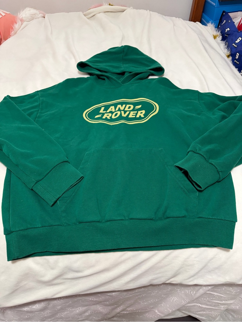 PAC SUN Land Rover Unisex Green Logo Hoodie Sweatshirt Size Small